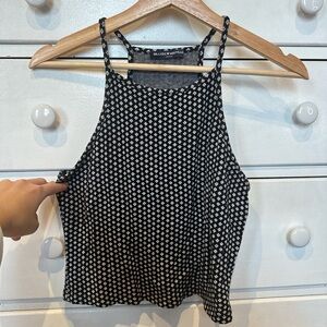 Brandy Melville Black and White Patterned Tank Top